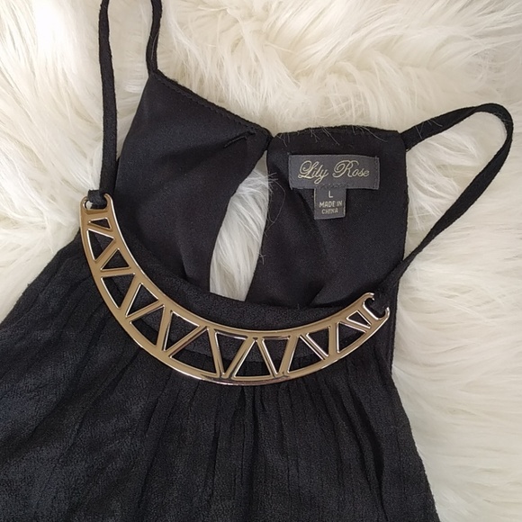 {Lily Rose} Halter Black Maxi Dress - Picture 4 of 6